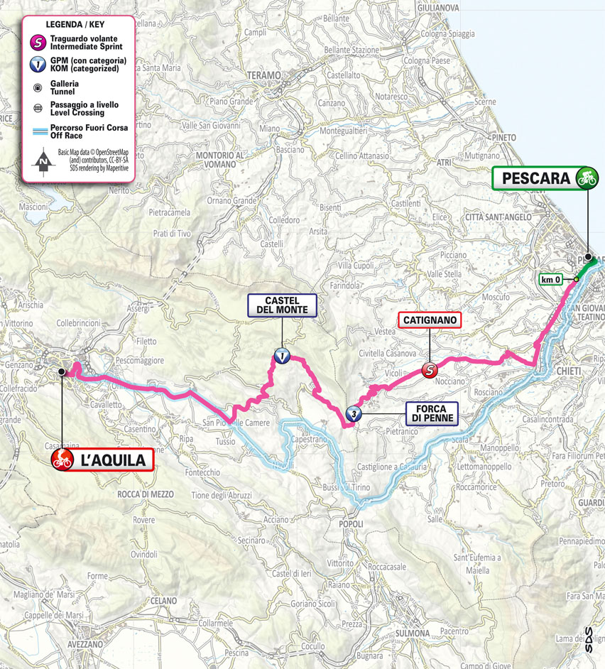 Planimetria/Map Stage 8 Giro d’Italia Women 2024