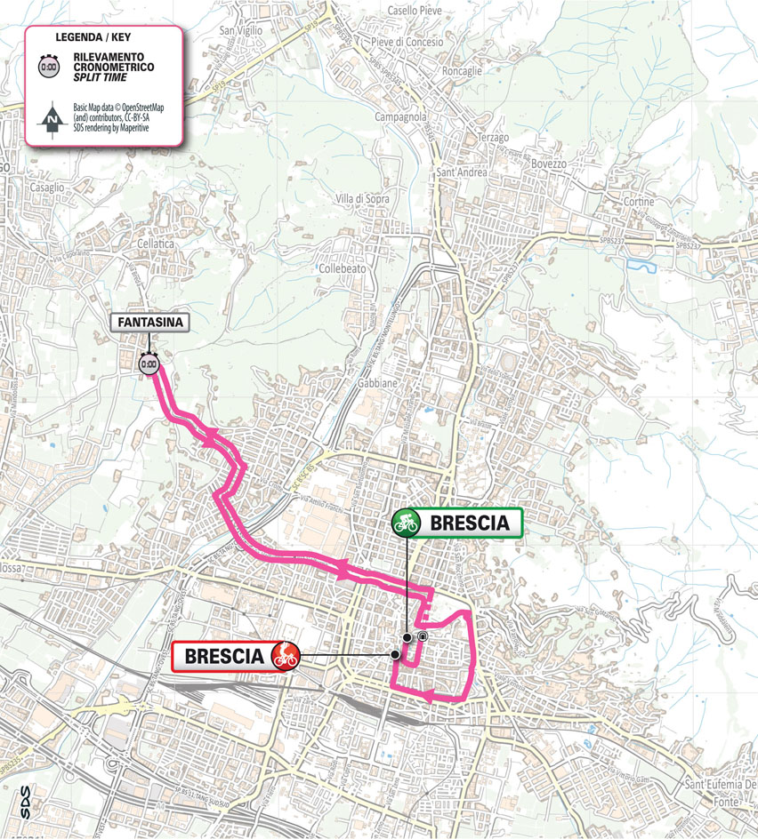 Planimetria/Map Stage 1 Giro d’Italia Women 2024