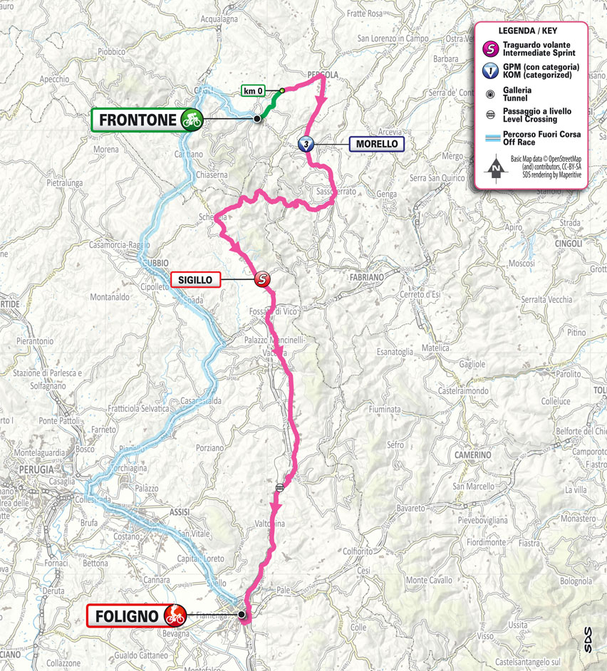 Planimetria/Map Stage 5 Giro d’Italia Women 2024