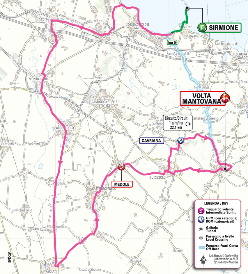 Planimetria/Map Stage 2 Giro d’Italia Women 2023