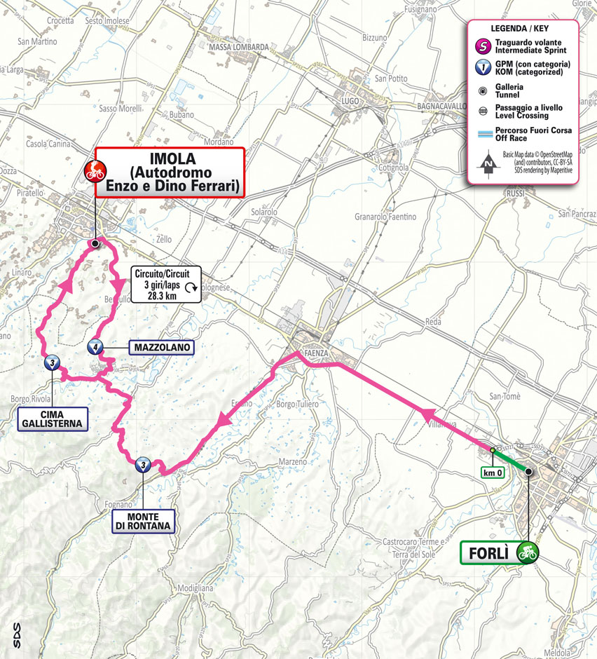 Planimetria/Map Stage 8 Giro d’Italia Women 2025