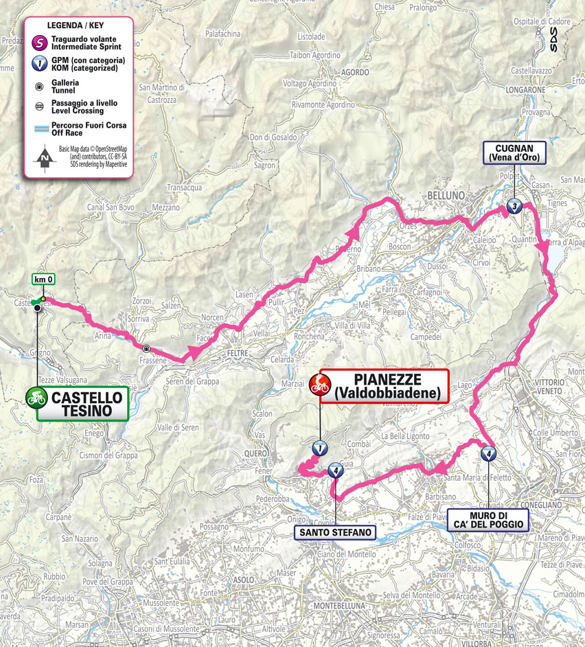 Planimetria/Map Stage 4 Giro d’Italia Women 2025