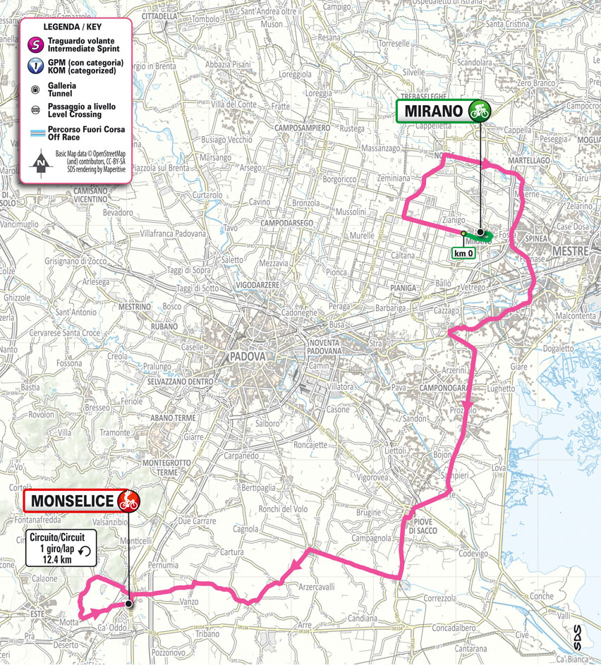 Planimetria/Map Stage 5 Giro d’Italia Women 2025