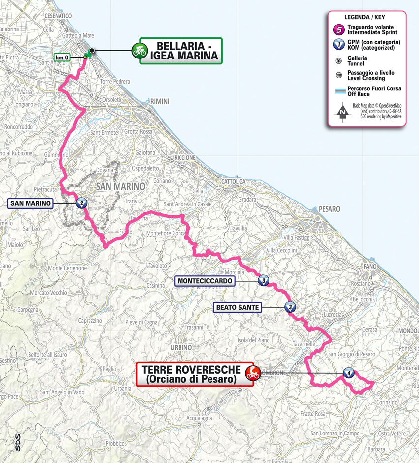 Planimetria/Map Stage 6 Giro d’Italia Women 2025